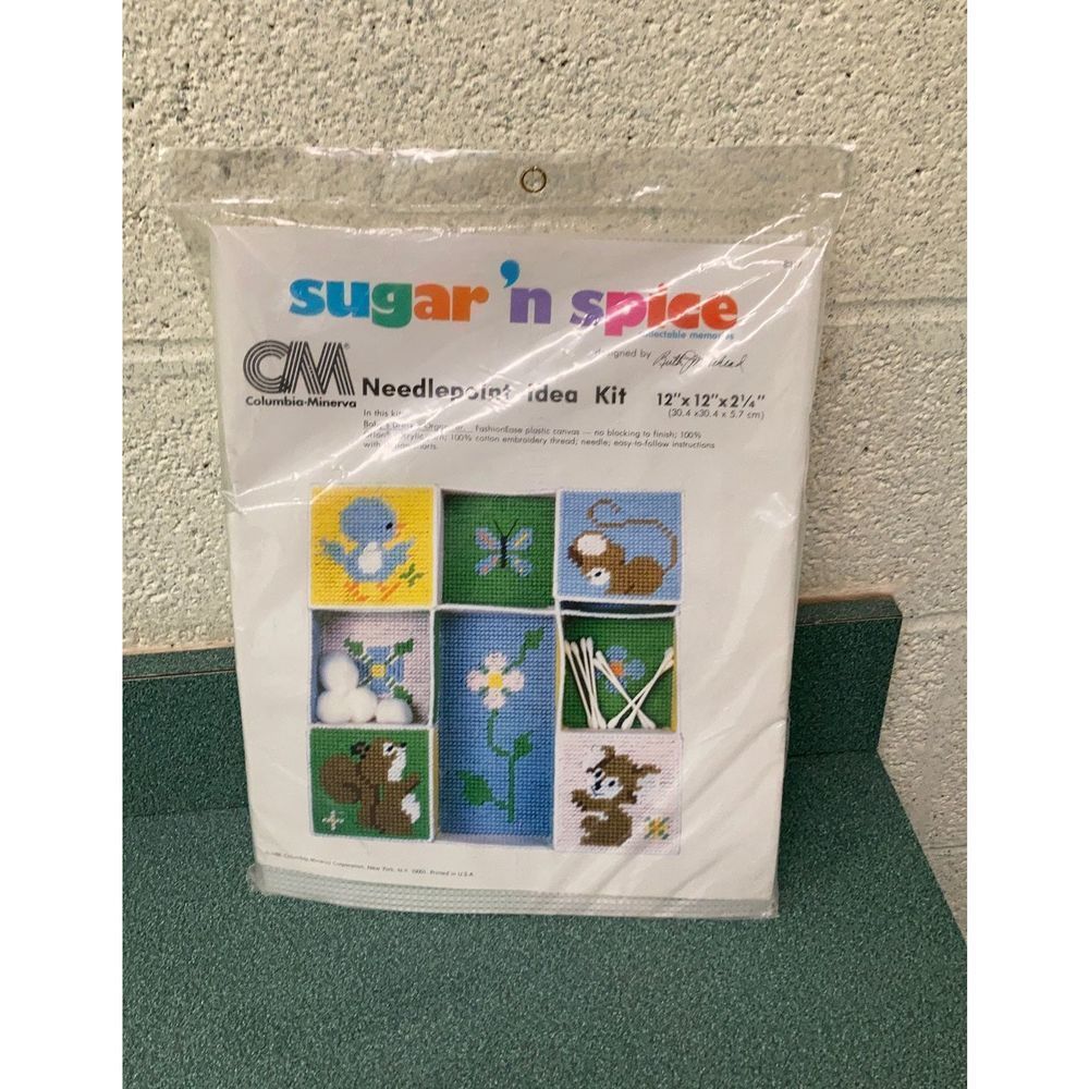 Sugar ‘N Spice Needlepoint Idea Kit Baby’s Dresser Organizer NEW SEALED VINTAGE
